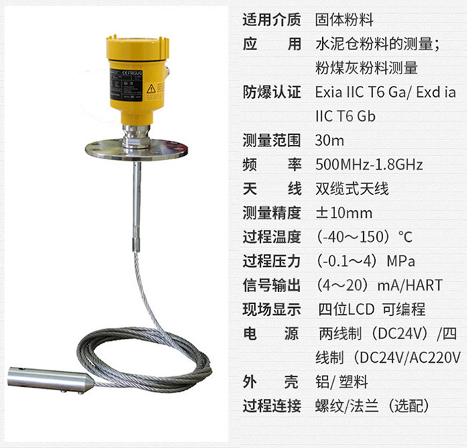 远传雷达液位计RD712技术参数表图