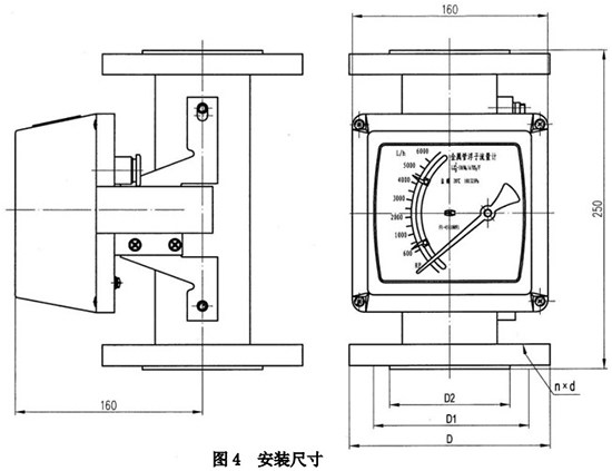 耐腐蚀转子流量计外形图一