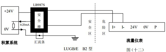 供暖管道流量计与积算仪接线图